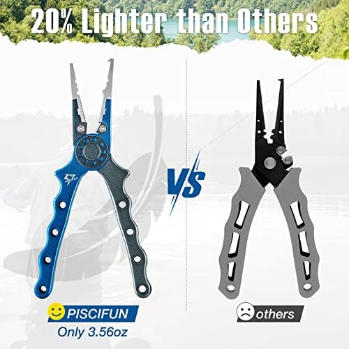 Piscifun Saltwater Fishing Pliers, Aluminum, Split Ring, Braid Cutter - Image 4