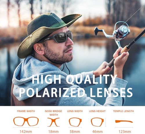 suoso Polarized Sports Sunglasses for Men: UV400 Protection Glasses Wrap Around Goggles for Driving Fishing - Image 5