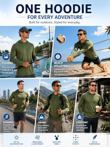 ZITY Men's Lightweight Pullover Hoodie UPF 50+ Fishing Shirts Sweatshirt - Image 2