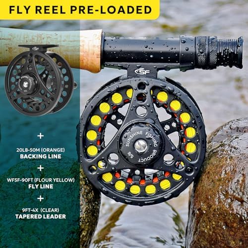 SF Fly Fishing Rod Combo Starter Kit Semi Gloss Green Jade Finish 24T Carbon Fiber Trout Travel Fly Rod with Reel,Fly Rod case,Fly Box , Flies,Tapered Leader,Knot Tying Tools - Image 3