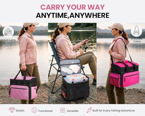 Smasrob Fishing Tackle Bag, Fish Bag (Tackle Boxes Not Included), Pink - Image 6
