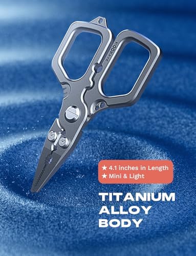 HOOK-EZE Titanium Fishing Pliers, 4.1" Saltwater Resistant Fishing Scissors,Tungsten Cutters, Knot Tying Tool with Lanyard, Split Ring Hook Remover, Gifts for Men - Image 3