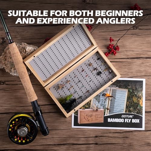 Goture Fly Fishing Flies Assortment Kit with Wooden Fly Box - Image 2