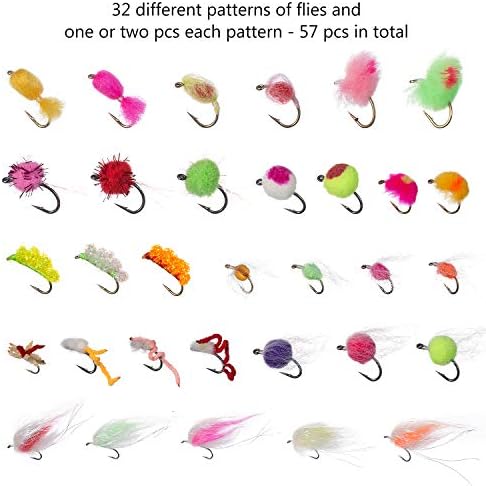 BASSDASH Fly Fishing Flies Kit Fly Assortment Trout Bass Fishing with Fly Box with Dry/Wet Flies, Nymphs, Streamers, Popper - Image 2