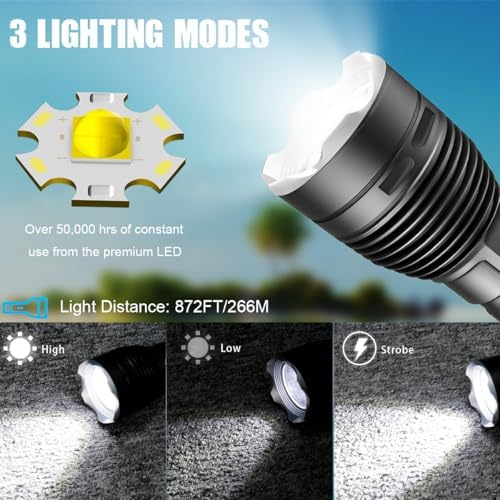 3000LM IPX8 Waterproof Diving Flashlight 3 Modes Scuba Light - Image 2