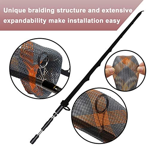 Fishing Rod Cover - 4 Pack Rod Sleeve Socks with Lanyard for Fly, Spinning, Casting, Sea Fishing - Image 4