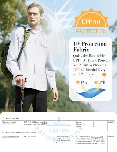 WULFUL Men's Sun Protection Fishing Shirts UPF 50+ Lightweight Quick Dry Cooling Long Sleeve Shirts for Work Hiking Safari - Image 6