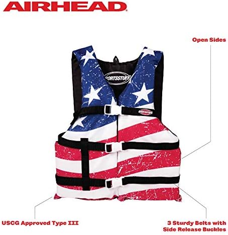 Sportstuff Stars & Stripes Life Jacket for Adults & Kids - USCG Approved Life Vest for Men, Women, Youth & Child, Open-Side Watersports Vest for Boating, Tubing & Swimming - Image 2