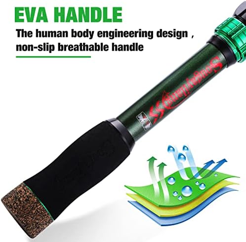 Sougayilang Telescopic Fishing Rod - 24 Ton Carbon Fiber,CNC Machined Reel Seat, Comfortable EVA Handle, Travel Fishing Rod for Bass Trout Fishing - Image 6