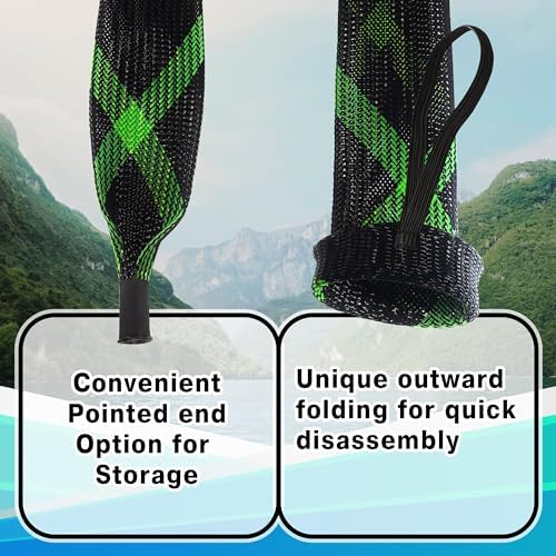 Reaction Tackle Rod Socks, Fishing Rod Sleeves and Covers for Spinning and Casting Rods, Breathable Mesh Rod Protectors with Elastic Band (2-Pack) - Image 5