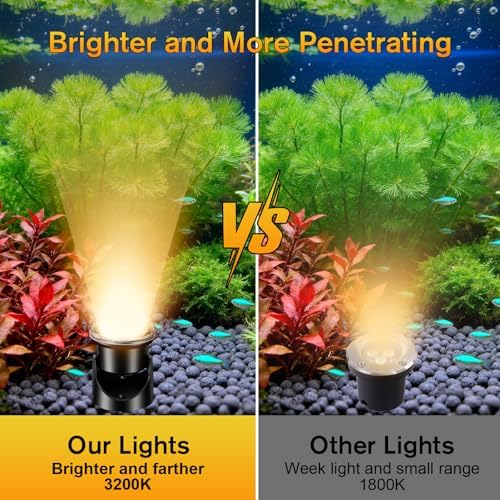 POPOSOAP LED Underwater Pond Lights 6-Head, IP68 Waterproof Pond Lights with Timer, 90° Rotatable Design & Gravity Base Fountain Lights for Pond Fountain Waterfall Aquarium Pool -P66HZ - Image 4