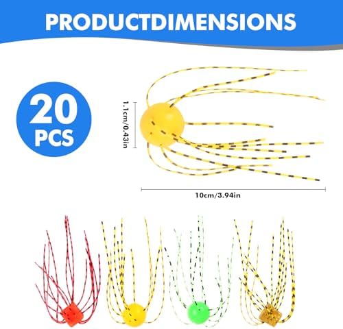 Silicone Soft Dice Fishing Lures: 12pcs Multiple Tentacles Slow Sink Soft Plastic Baits for Bass Drop Shot Finess Wacky Rig - Image 2