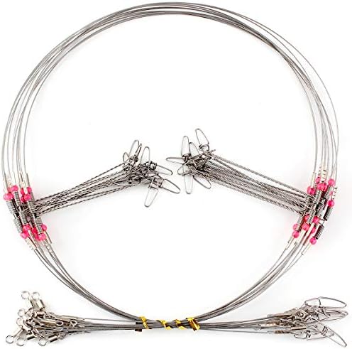 Fishing Leaders, Fish Line Stainless Steel Wire with Swivels Snap Connect Fishing Gear and Equipment Tackle Kit, for Lures Bait Rig Or Hooks, Fishing Gift by Scotank