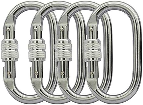 Heavy Duty Locking Climbing Carabiner Clip CE Rated 25 kN 5600 LB Rugged Terrain Approved Industrial Strength Twist Lock Carabiners Clips for Rigging, Ropes, Hammocks, Camping by BYANG