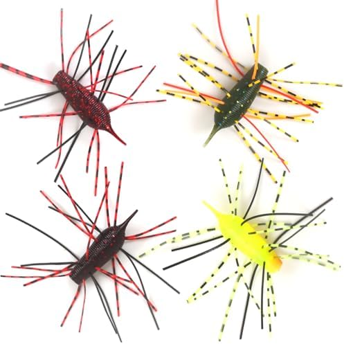 Silicone Soft Dice Fishing Lures: 12pcs Multiple Tentacles Slow Sink Soft Plastic Baits for Bass Drop Shot Finess Wacky Rig - Image 4