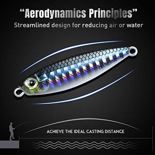 TRUSCEND Metal Fishing Jigs Lures with Hand-Polished, Colorfully Reflective Lead Fishing Spoons Glow Hard Swimbaits for Bass, Walleye, Trout, Salmon, Freshwater & Saltwater Fishing Gear Gifts for Men - Image 4