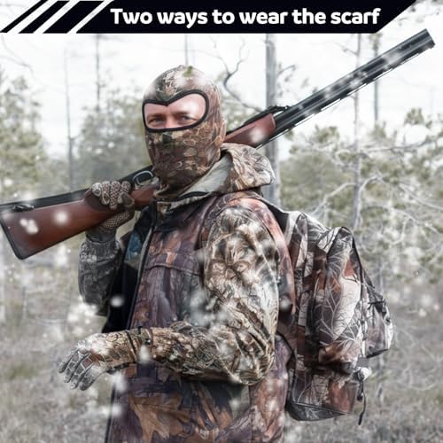 Geyoga 2 Pcs Men's Hunting Winter Gloves Camo Face Mask for Cold Weather - Image 3