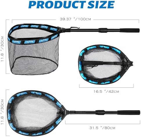 PLUSINNO Fishing Net Fish Floating Landing Net with Handle - Image 4