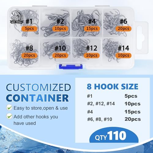 UCEC Fishing Hooks Treble Hooks for Trout Saltwater Freshwater Fish Hook - Image 4