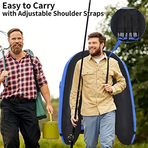 Fishing Float Tube with Adjustable Backpack Straps, Storage Pockets, Fish Ruler, Fly Fishing Boat with Pump, Oar, Rod Holder and Mount, Fins, 350LBS Load Bearing Capacity, FT003 - Image 5