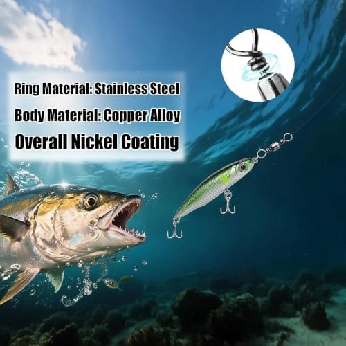 Natufish Barrel Swivels 50/100Pcs High Strength Smooth Rotation Saltwater - Image 3