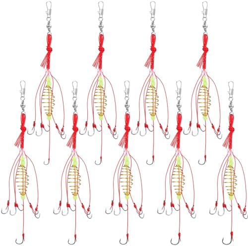 Teenyyou 9 Pack Carp Fishing Baits Hooks with Fishing Spring Carp Feeder Lure Trap Hook 6#-14# Full Size Bait Tackle by Teenyyou