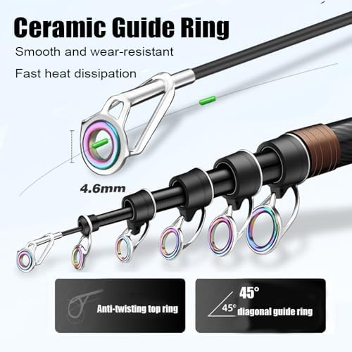 7-15Ft Black Heavy Telescopic Surf Casting Rod Carbon Fiber 20-40lb 1-7oz - Image 5