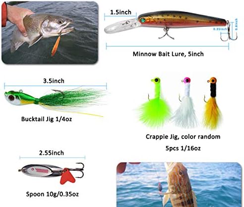 150pcs Saltwater Fishing Gear Surf Fishing Tackle Kit, Various Accessories Include Leaders, Bait Rigs, Spoons, Minnow Lures, Hooks, Swivels Snaps, Jigs, Sinker Weights - Image 3