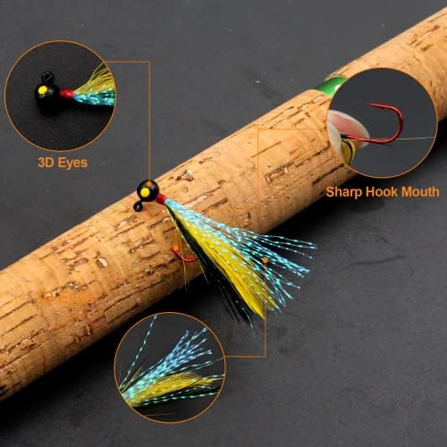 Fishing Jigs Kit Bucktail Jigs Hair Swimbait Heads Marabou Feather - Image 4
