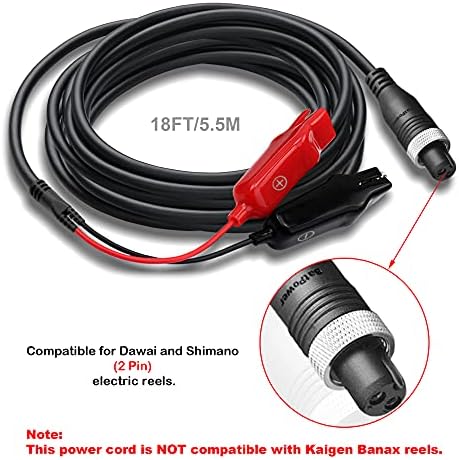 BatPower 6.6-18FT Electric Reel Power Cord for Daiwa Tanacom 1200 1000 800 750 500 Seaborg 500MJ, Shimano BeastMaster ForceMaster Leobritz Plays - Image 2