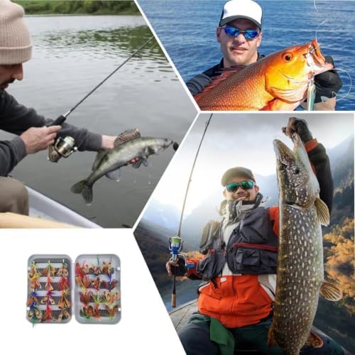 Fly Fishing Lure 24 Piece Lightweight Butterfly Shape Trout Bait Hooks Fish - Image 4