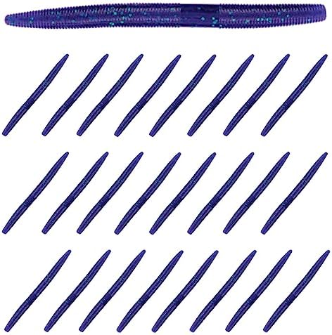 Reaction Tackle Wacky Worms, 5.5 Inch Salt Impregnated Soft Plastic Stick Bait Bass Fishing Lures for Finesse, Wacky, Neko, Texas and Carolina Rigs, 24 Pack by ReactionTackle