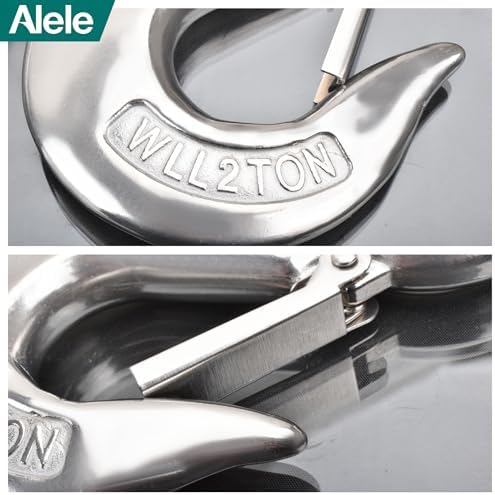 Alele Grab Hooks,2T Crane Scale,Slip Hooks,4400 lbs Stainless Steel Heavy Duty Lifting Hook Rigging Accessory (Grab Hooks 2000kg) - Image 4