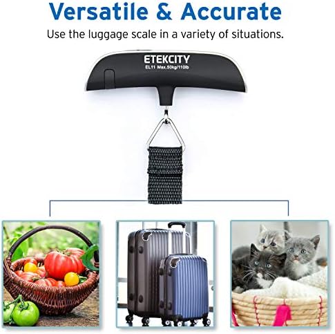 Etekcity Luggage Scale, Travel Essentials, Digital Weight Scales for Travel Accessories, Portable Handheld Scale with Temperature Sensor, Rubber Paint, 110 Pounds, Battery Included,2Pack - Image 6