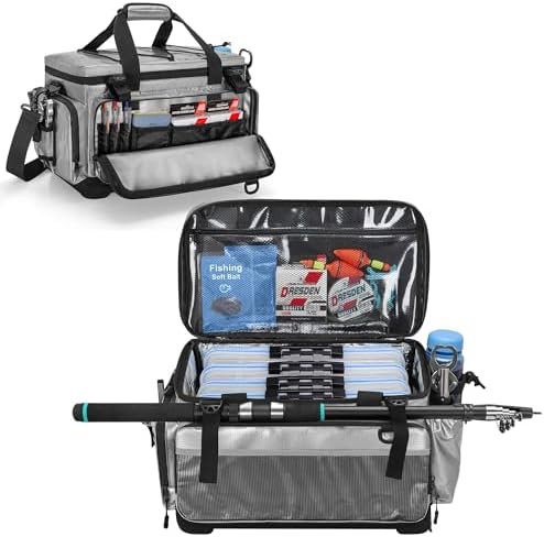 Rexmica Fishing Tackle Bag with Hard Bottom for 3700/3600/3500 Tackle Box by Rexmica