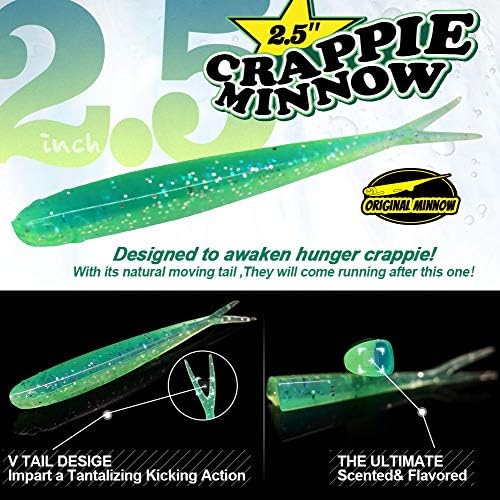 Crappie-Baits- Plastics-Jig-Heads-Kit-Shad-Minnow-Fishing-Lures-for Crappie-Panfish-Bluegill-40 &135 Piece Kit - Image 2