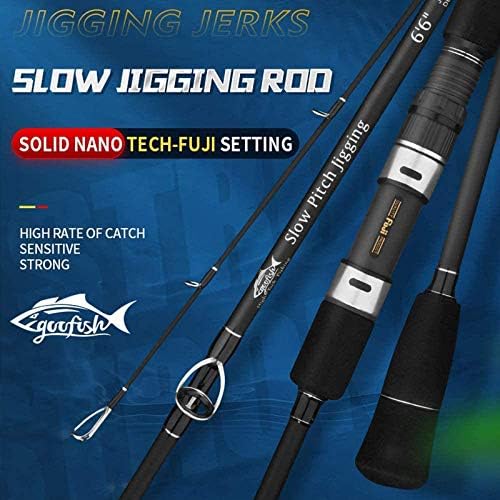 GooFish® Solid Nano Tech Blank Series-Matte Black Fuji Setting Size 6'6 Saltwater Slow Pitch Jigging Rod - Image 2
