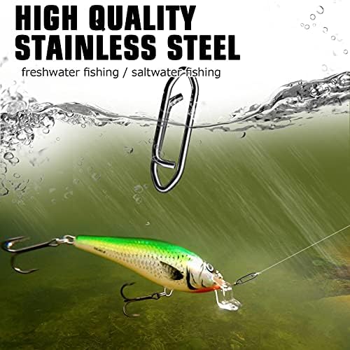 AMYSPORTS High Strength Fishing Snap Saltwater Stainless Connector Snaps Swivels Tackle Steel Power Fishing Clip Lure Quick Change Black Nickel - Image 4