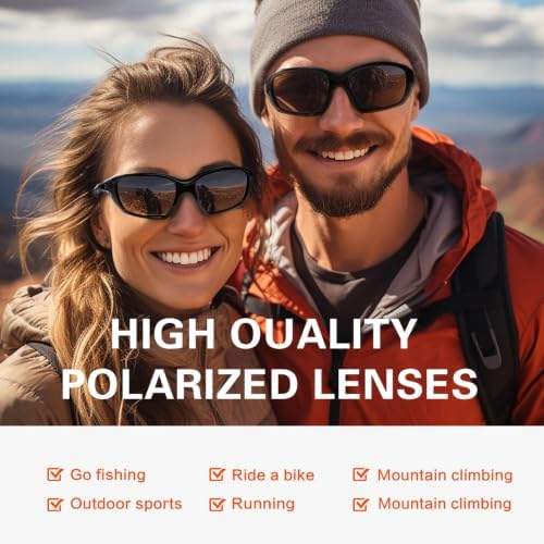 suoso Sports Polarized Sunglasses for Men: Womens UV400 Protection Sun Glasses Wrap Around Goggles for Fishing Driving TR90 - Image 6