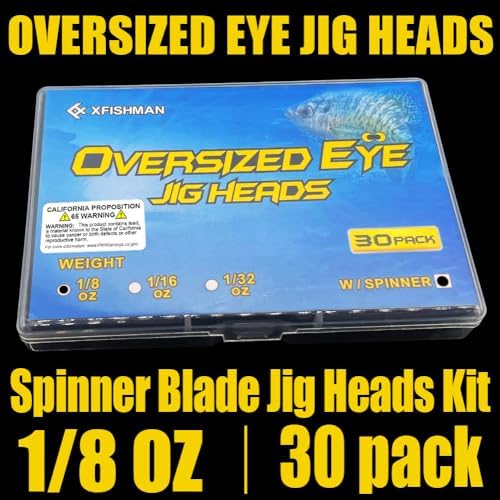 Crappie Jig Heads Kit With Underspin Spinner Blade, Lures and Jigs for Fishing - 30 & 50 Pack, 1/8, 1/16, 1/32 oz - Image 7