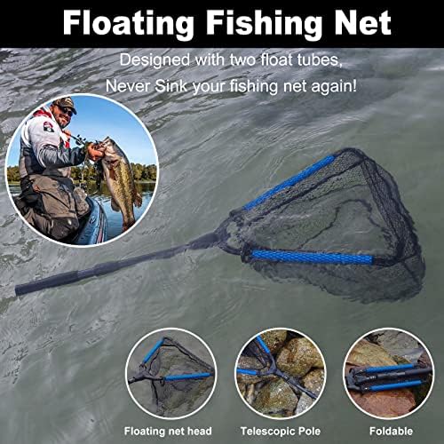 PLUSINNO Fishing Net Fish Floating Landing Net with Handle - Image 2