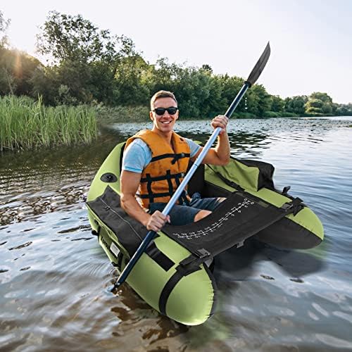 Fishing Float Tube with Adjustable Backpack Straps, Storage Pockets, Fish Ruler, Fly Fishing Boat with Pump, Oar, Rod Holder and Mount, Fins, 350LBS Load Bearing Capacity, FT003 - Image 6