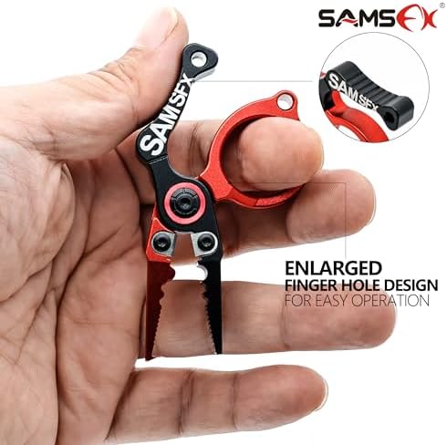 SAMSFX Mini Fishing Pliers with Fly Fishing Zinger Retractor, Fish Hook Remover Tool, Split Ring Pliers for Saltwater & Freshwater, Tungsten Carbide Cutters, Fishing Gear Gift for Anglers - Image 4