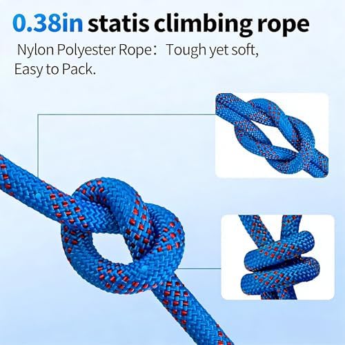 200ft 3/8 Inch Climbing Rope, Heavy Duty Arborist Rope(Blue) - Image 5