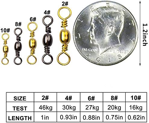 Shaddock Fishing 300pcs Barrel Swivels Fishing Tackles Saltwater Freshwater - Image 3