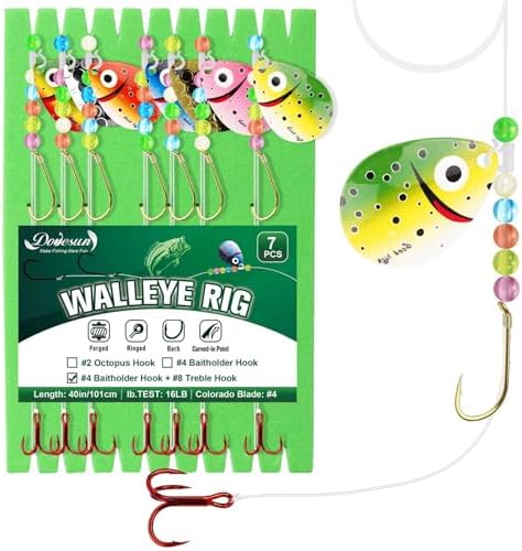 Dovesun Walleye Rigs 16lb Walleye Spinner Rig Crawler Harness by Dovesun