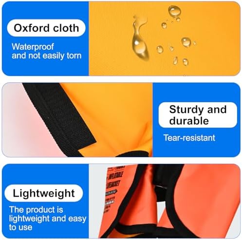 2-Pack Adult Automatic Inflatable PFD Jacket, Adjustable and Lightweight Water Sports Vest for Kayak SUP Paddleboarding Boating Sailing Fishing (Buoyancy is Greater Than 150 N) - Image 4