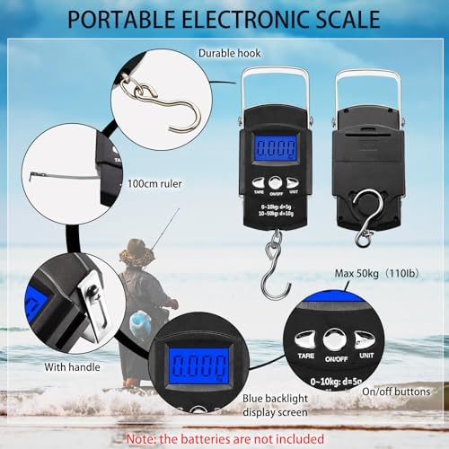 Honoson Fishs Hook Remover Tools Kit Include 1 Pcs Handheld Digital Fish Scale and Fishing Hook Remover Tool and Fish Lip Gripper and Fishing Plier with Sheath and 2 Pcs Fishs Tool Lanyards - Image 3
