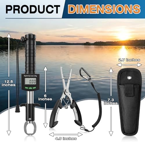Digital Fish Scale with Fish Gripper, Waterproof Fishs Scales Digital Weight with LCD, 55lb Capacity, Portable Fishs Weigh Kit & Fishings Accessories for Fly& Ice Fishing, Fishing Gear - Gift for Men - Image 6