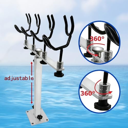 Crappie Fishing Pole Holder Aluminum Fishing Rod Holder PVC Coated Fishing Rod Bracket Sure Grip Pole Support for Boat, Ship, Yacht and More, Presents for Fishing Lovers - Image 5